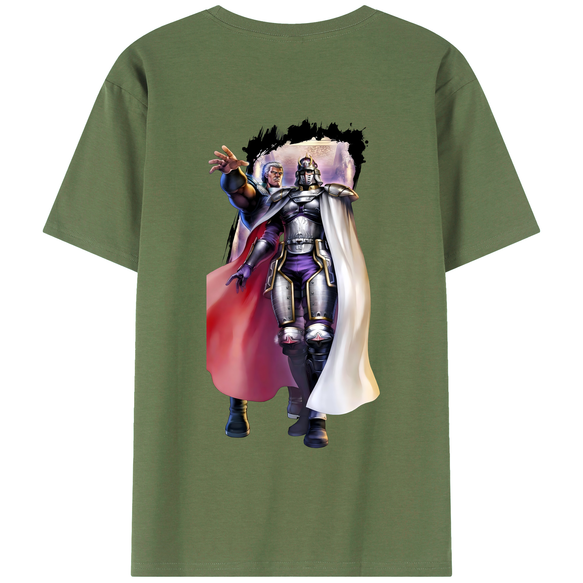 （画像用） 北斗の拳 Fist of the North Star 綿100％ メンズ半袖Tシャツ（バックプリント） 通気性